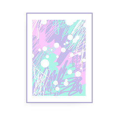 Obraz premium Abstract wall art vector painting. Drawing with abstract geometric shapes