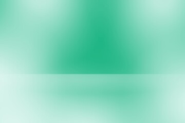 Green abstract background blurred white light empty studio room backdrop wallpaper use for showcase or product your. copy space for text