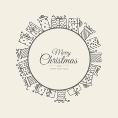 Merry Christmas background with christmas element. Vector illustration