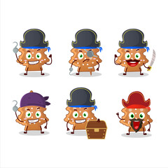 Cartoon character of cookies tree with various pirates emoticons