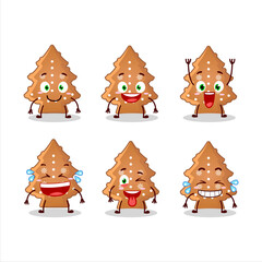 Fototapeta premium Cartoon character of cookies tree with smile expression
