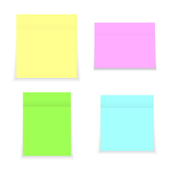 Fototapeta premium Sticky notes vector. Realistic square paper reminders with shadow
