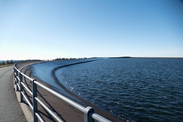 upper reservoir of dlouhe strane water power plant in jeseniky in czechia
