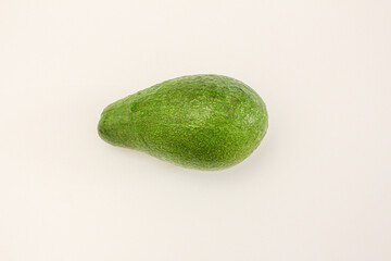 Avocado isolated on the white backgorund.  Ripe fresh green avocado