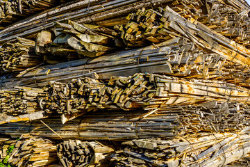 heap of wooden planks