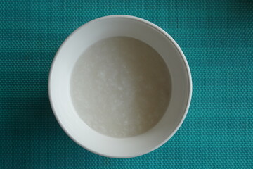 Fototapeta na wymiar boiled rice or rice congee