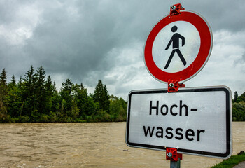 security barrier at a river because of highwater