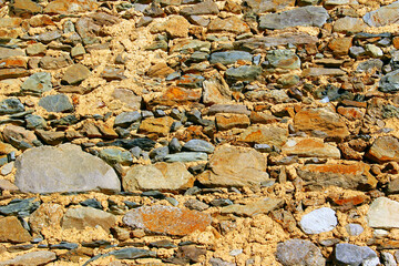 Stoned pattern for a background. Old wall of a house.