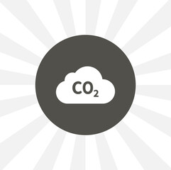 CO2 icon , carbon dioxide formula isolated solid vector icon on white background