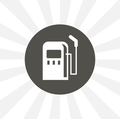 Gasoline pump nozzle. Gas station isolated solid vector icon