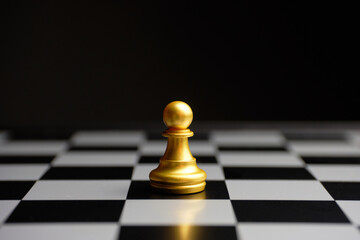 Chess piece pawn on a board on a dark background