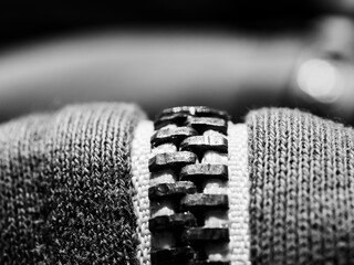 Close up of a zipper