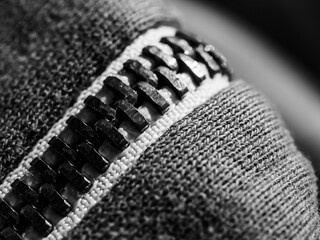 close up of a zipper