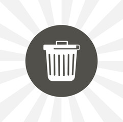 Trash can isolated solid vector icon on white background