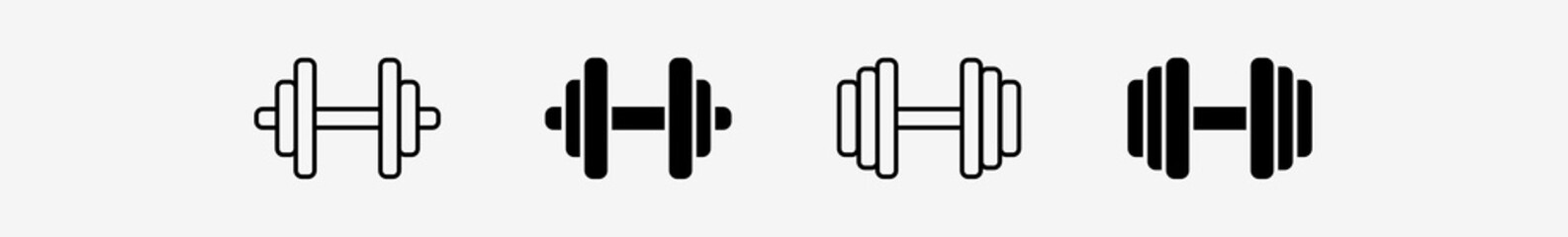 Dumbbell Icon Set | Dumbbells Vector Illustration Logo | Free Weight Icons Isolated Transparent Collection