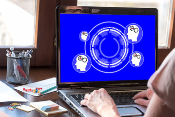 Artificial intelligence concept on a laptop screen