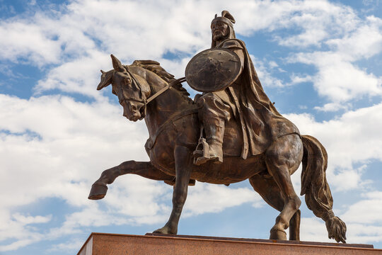 Kyzylorda Province, Kazakhstan - September 05, 2019: Kozhamberdy Batyr Monument in Kyzylorda Province of Kazakhstan.