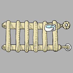 Radiator. Vector illustration of radiator. Hand drawn home radiator.