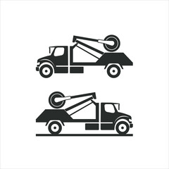 illustration / icon of the garbage crusher truck