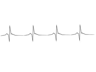 Linie eines EKG auf weißen Hintergrund - obrazy, fototapety, plakaty