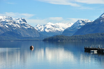 The blue of Lake Villa la Angostura, Patagonia, Argentina