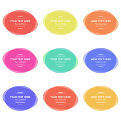 Set of vector colorful banners. Abstract vector colored shapes for design. Banners with sample text.