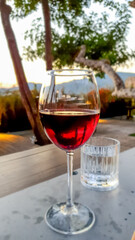 A glass of read wine 