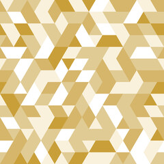 Fototapety  Geometryczny wzór wektorowy ze złotymi i białymi trójkątami. Geometryczny nowoczesny ornament. Bezszwowe tło abstrakcyjne