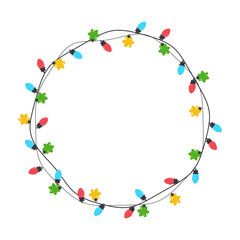 Christmas light bulbs. Colorful light bulbs for Christmas decoration. Isolated on white background.