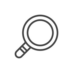 Magnifying glass or search outline icon. Vector.