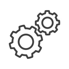 Outline icon of gears. Vector.