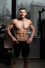 Fototapeta na wymiar Portrait of a Fitness Muscular Man