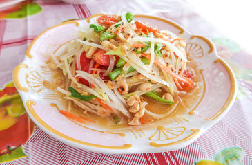 Papaya Salad or Som tum favourite Thai food