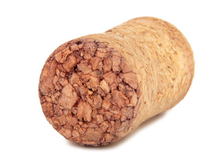 Wine cork macro isolated on the white
