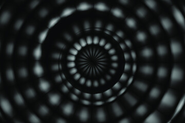 Dark draped round textile background. Soft folds of satin fabric. Decoration element. Vector EPS10