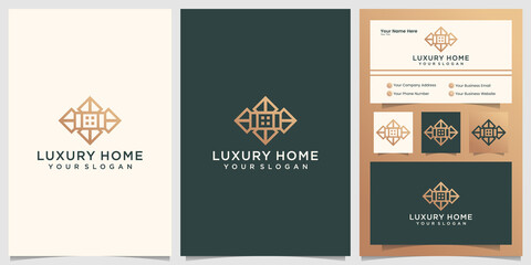Fototapeta na wymiar abstract luxury home logo design template and business card