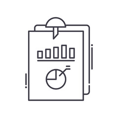 Business paper icon, linear isolated illustration, thin line vector, web design sign, outline concept symbol with editable stroke on white background.