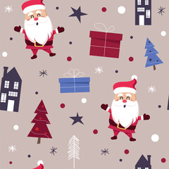 Simple christmas seamless bright pattern. Background can be used for wallpapers, pattern fills, web page backgrounds,surface textures