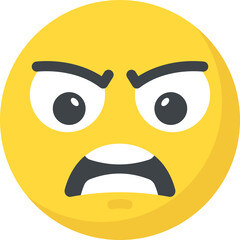 
An emoticon depicting expression of being irritated
