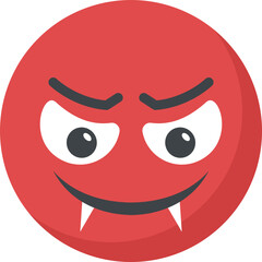 
Emoji showing evil grin, an angry smile
