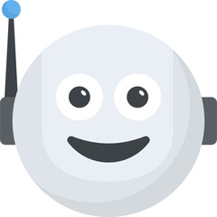 
A robot emoji face with metallic head 
