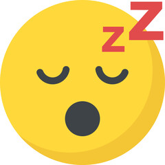 
Flat icon design of sleepy smiley
