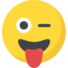
Naughty expression through emoticon icon
