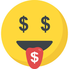 
An Emoji with money mouth showing wealthy concept 
