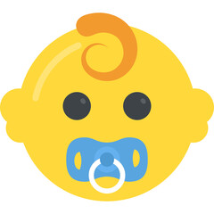 
Baby smiley with pacifier emoticon icon
