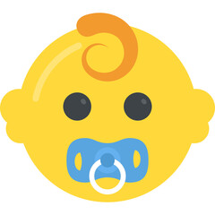 
Baby smiley with pacifier emoticon icon
