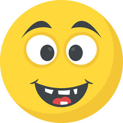 
A social communication platforms’ emoji happy expression
