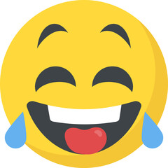 
A social communication platforms’ emoji laughing expression
