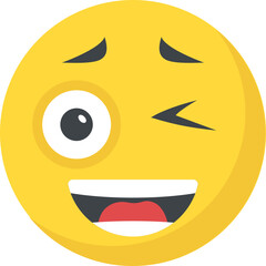 
Naughty expression through emoticon icon
