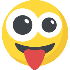 
Naughty expression through emoticon icon
